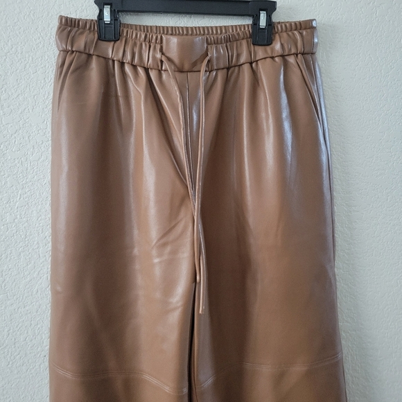 Mayson the Label Vegan Leather Relaxed Drawstring Pants in Mushroom M - Picture 5 of 12